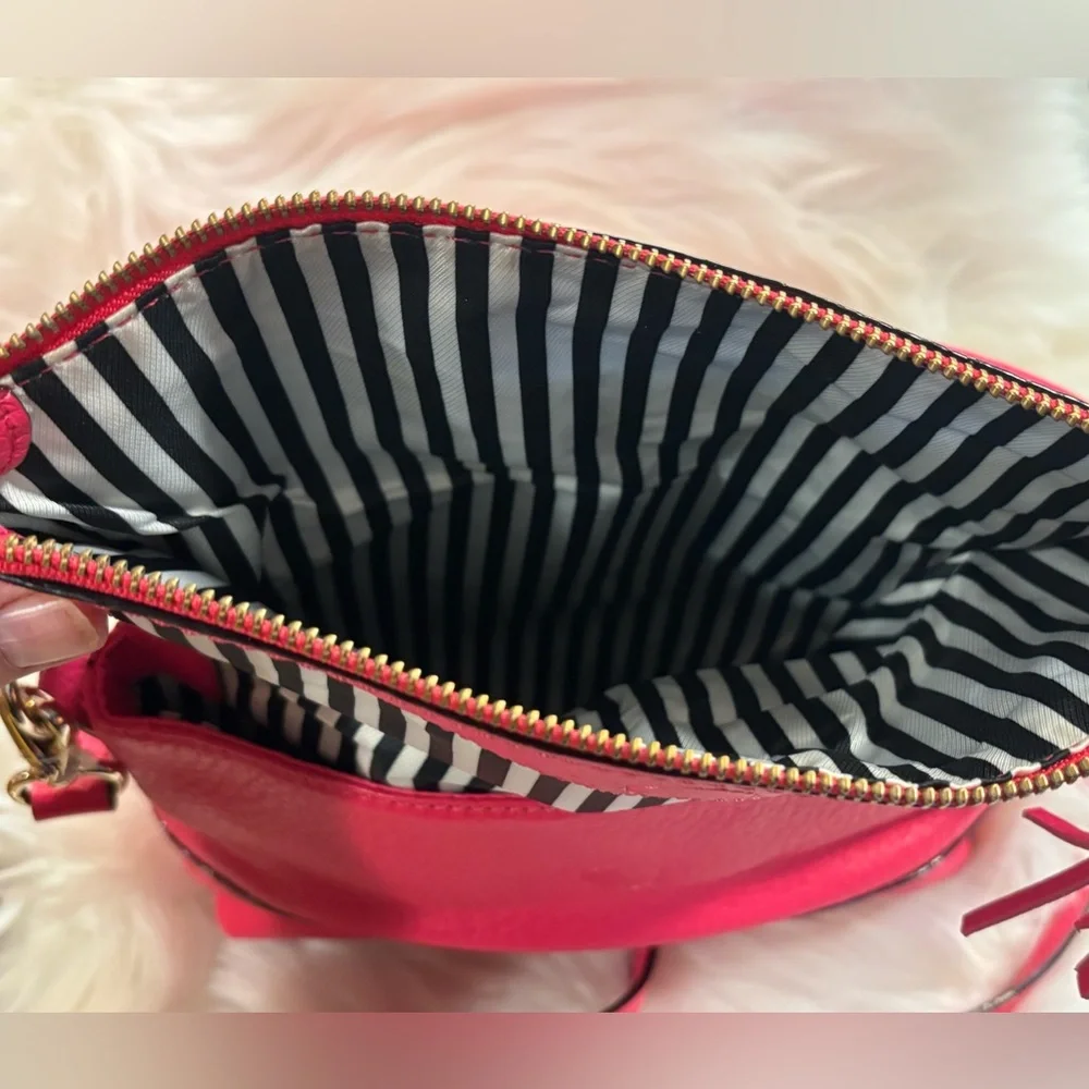 KATE SPADE Leather Southport Avenue Zinnia Hot Pink Pebbled Leather NWT